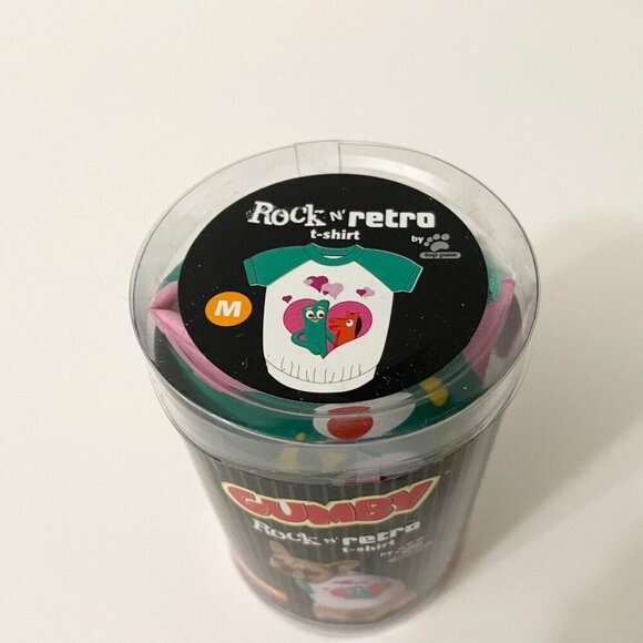 2011 Top Paw Rock N Retro Dog T Shirt Size Medium Gumby and Pokey - Picture 2 of 16